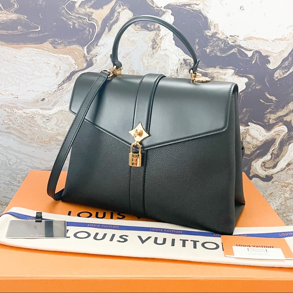 Louis Vuitton Rose Des Vents MM Grained Smooth Calfskin Black Leather Bag - Picture 1 of 15